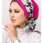 2-Piece Women’s Head Gear Straight Cut Turban in Crepe wIth Matching Chiffon Scarf Set