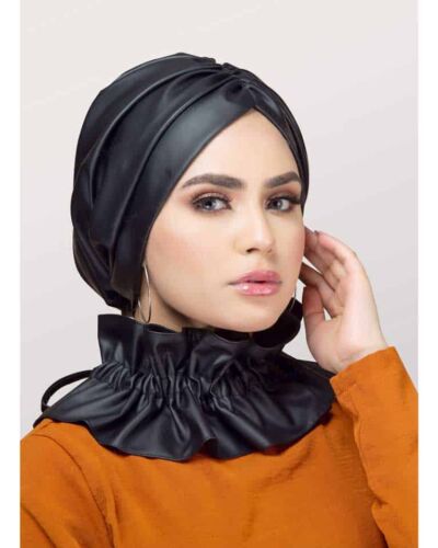 Leather Turban with Collar