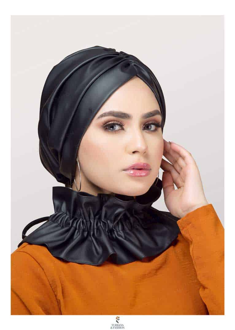 Leather Turban with Collar