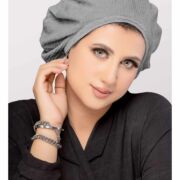 Women’s Trendy Beret Turban Cap in Textured Plisse Fabric One-Piece Head Gear Fashion